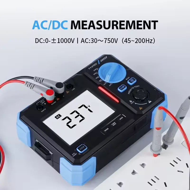 [ZX-A55A2F01] FNIRSI MRT-1050 Insulation Resistance Tester, 100-1000 V Test Voltage, 0.1 MΩ-20 GΩ