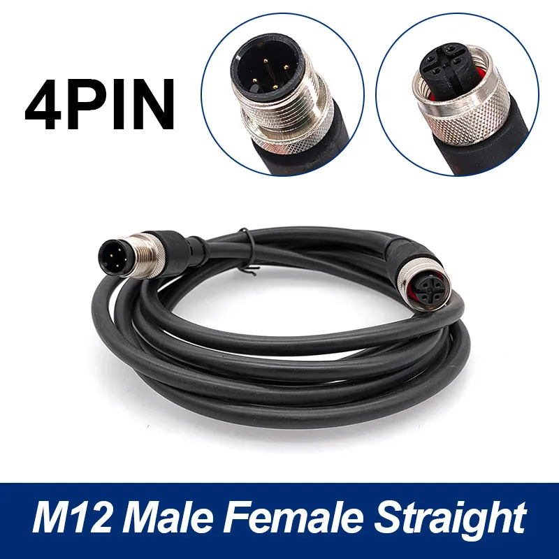 [ZX-28BB1E56] M12 Double-Ended Sensor Cable, 4-Pin, Straight Male to Female, 2 m