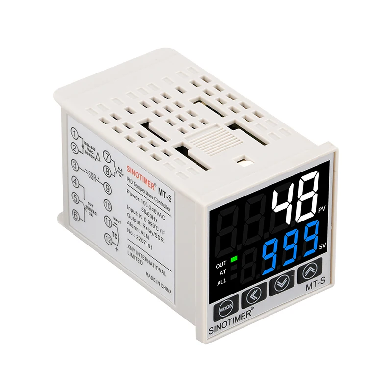 [ZX-8A5ED549] SINOTIMER MT-S PID Temperature Controller, 48 x 48 mm, Relay or SSR Output, 100-240 V AC