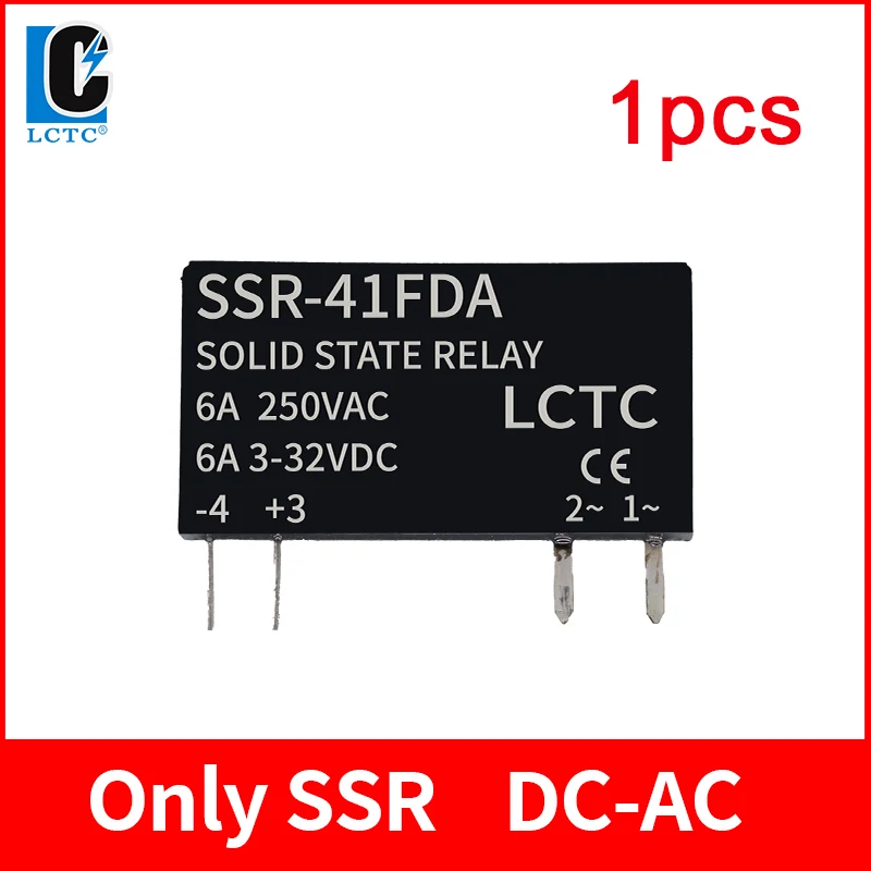 [ZX-5728EB85] LCTC SSR-41FDA Slim Solid State Relay, 3-32 V DC Input, 6 A 250 V AC Output, PCB Mount