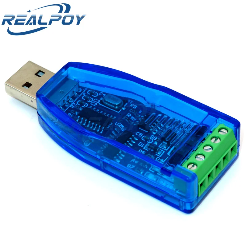 [ZX-F2DC9CE4] REALPOY Industrial USB to RS485 Converter with Protection Circuit, 5-Pin Screw Terminal