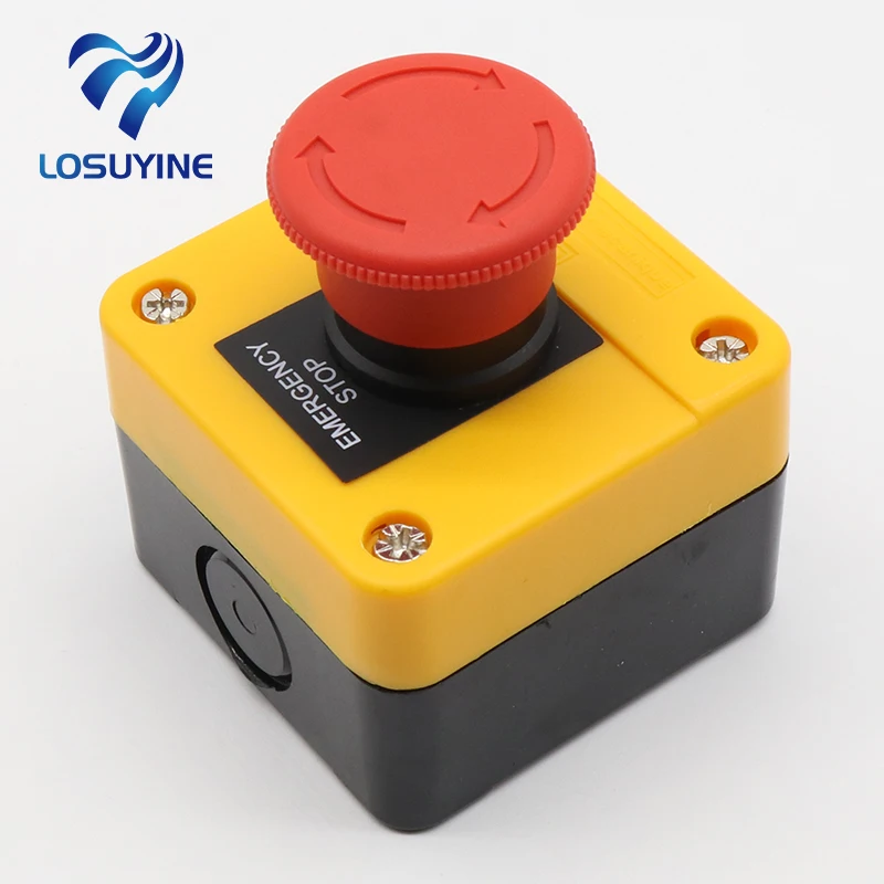 [ZX-BAAEB39E] Emergency Stop Control Station, 40 mm Red Mushroom Button, Turn to Release, 1NO+1NC