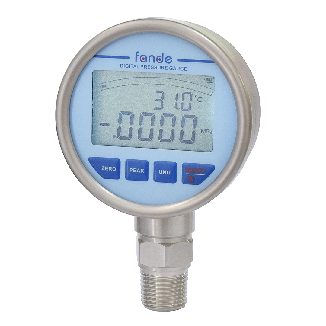 [ZX-E63B95D8] FANDE 3710 Digital Pressure Gauge 0-40 MPa, NPT1/2, 316L Diaphragm, with Temperature