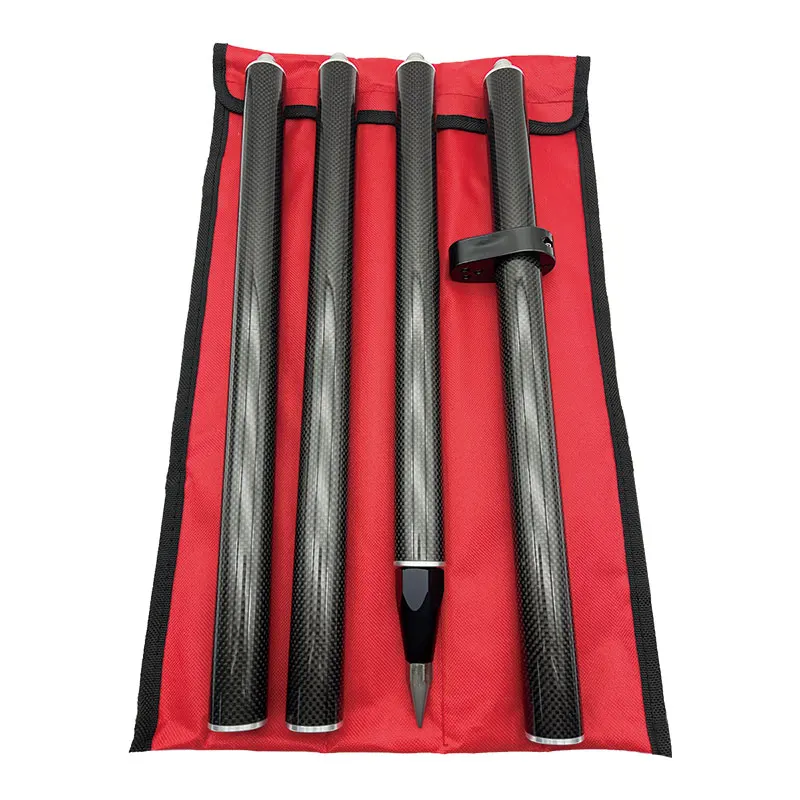 [ZX-834CE438] Carbon Fibre Survey Prism/GNSS Pole, 1.8 m, 4 Sections, 5/8x11 Thread