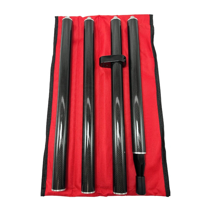 [ZX-0B8FCAB9] Carbon Fibre Survey Pole for Prisms and GNSS, 1.8 m, 4 Sections, 5/8x11 Thread